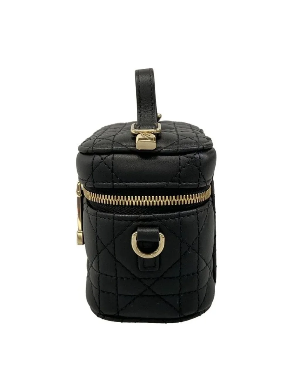 Dior Vanity Cannage Stitch Black Mini Bag Leather